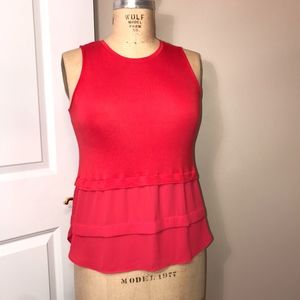 LOFT Mixed Media Tank Top Blouse